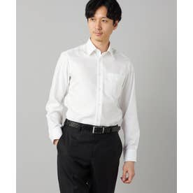 【超形態安定】【市松柄】ジャカード レギュラーカラーシャツ （ホワイト）