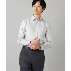 【超形態安定】【市松柄】ジャカード レギュラーカラーシャツ （ライトグレー）