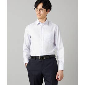 【超形態安定】【市松柄】ジャカード レギュラーカラーシャツ （ライラック）
