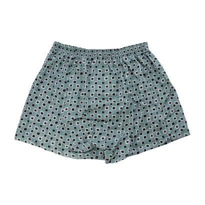 コムサメン 四角幾何柄 2本ゴムトランクス （ミント）｜詳細画像