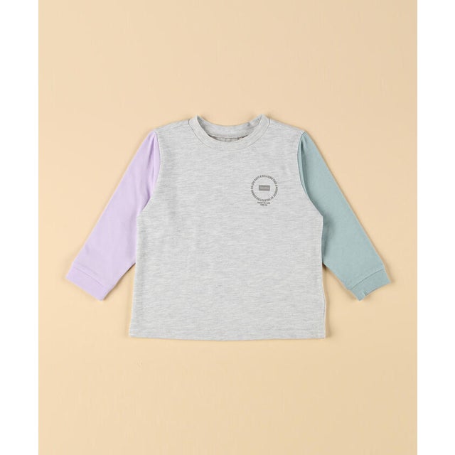 サークルプリント長袖Tシャツ(ベビーサイズ)【返品不可商品】 （オートミール）