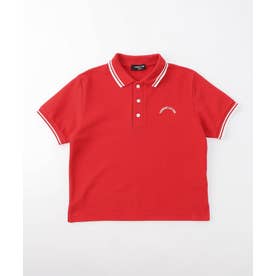 ライン入り 鹿の子 ポロシャツ （レッド）