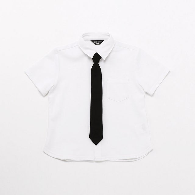
                    ネクタイ付き 半袖シャツ(100-130cm) （ホワイト）