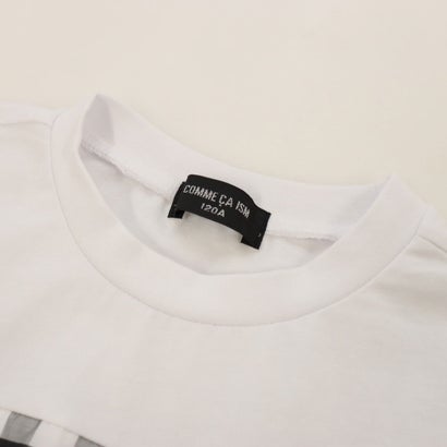 コムサイズム COMME CA ISM シアーチェック使い 半袖Tシャツ （ブラック）｜詳細画像