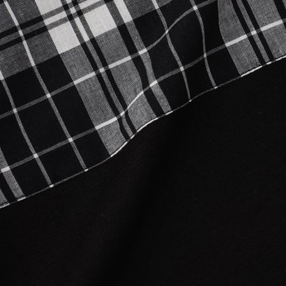 コムサイズム COMME CA ISM マドラスチェック使い 半袖Tシャツ(80・90cm) （ブラック）｜詳細画像