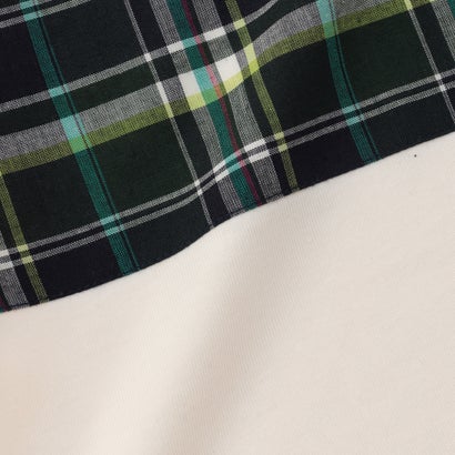 コムサイズム COMME CA ISM マドラスチェック使い 半袖Tシャツ(80・90cm) （グリーン）｜詳細画像