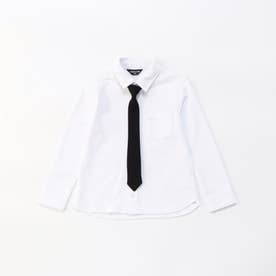 ネクタイ付き 長袖シャツ(100-130cm) （ホワイト）