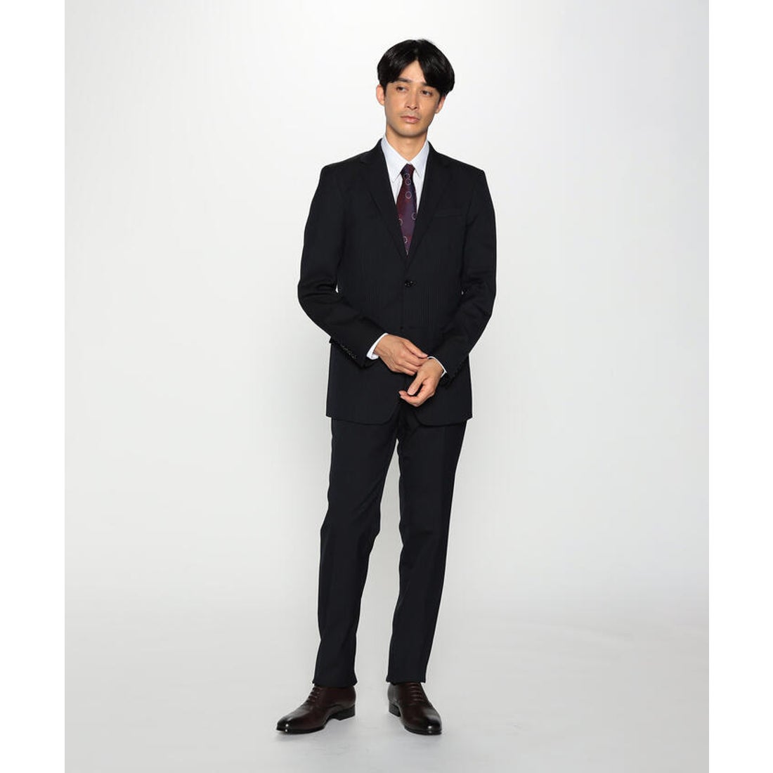 COMME CA ISM チェック柄スーツ XL 黒（コムサイズム COMME CA ISM