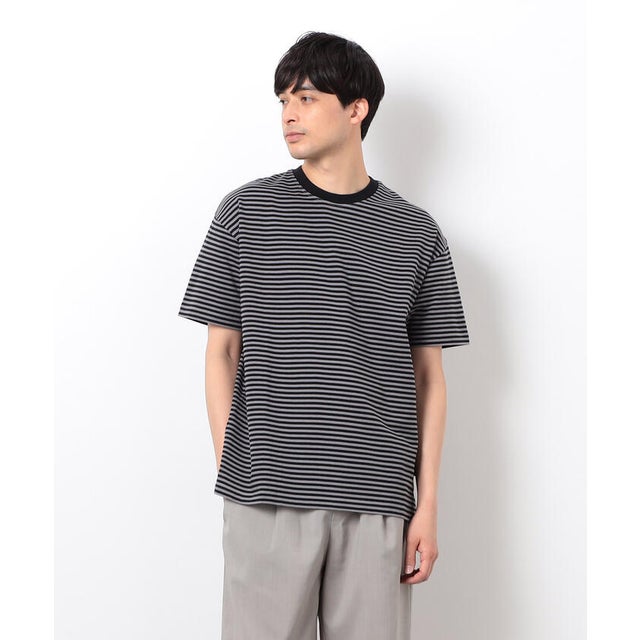USAコットン ボーダーTシャツ （ブラック×グレー）