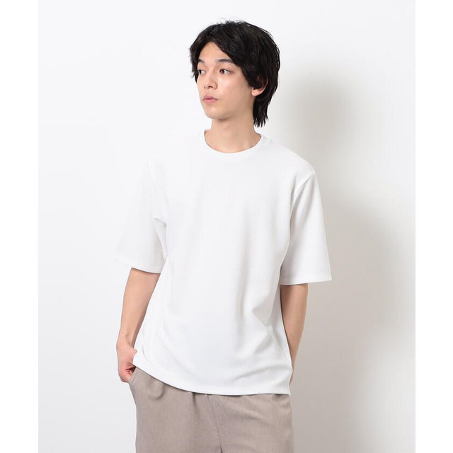 膨れジャカード Tシャツ （ホワイト）