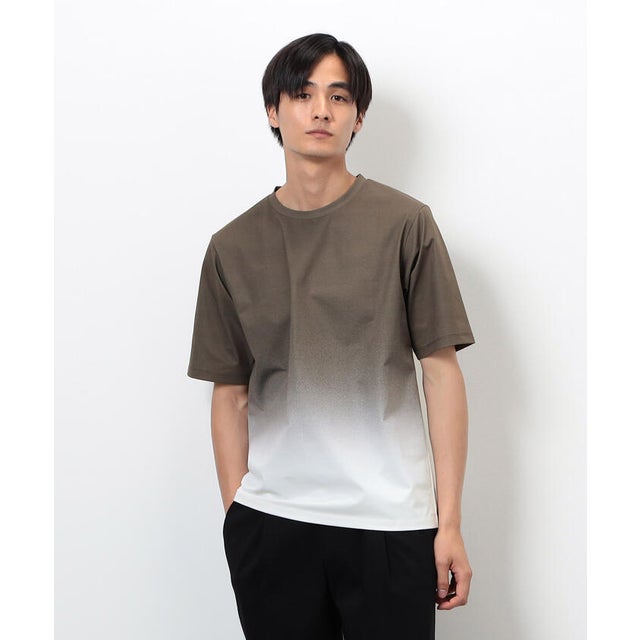 グラデーションプリントTシャツ （ダークブラウン）