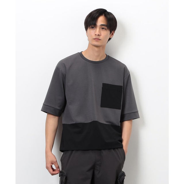 「Daily TECH Series」 クイックドライ コンビデザインTシャツ （チャコール）