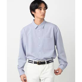 ウールライクストレッチツイル ショートポイントカラーシャツ （サックスブルー）