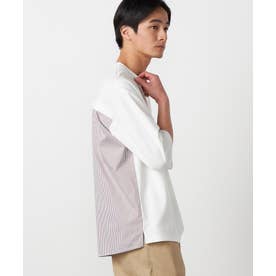 【吸水速乾】ストライプコンビTシャツ （ホワイト）