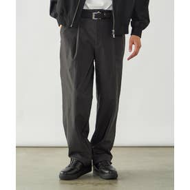 【スマートベーシックパンツ】ハイテンションツイル ワイドテーパードパンツ （チャコール）