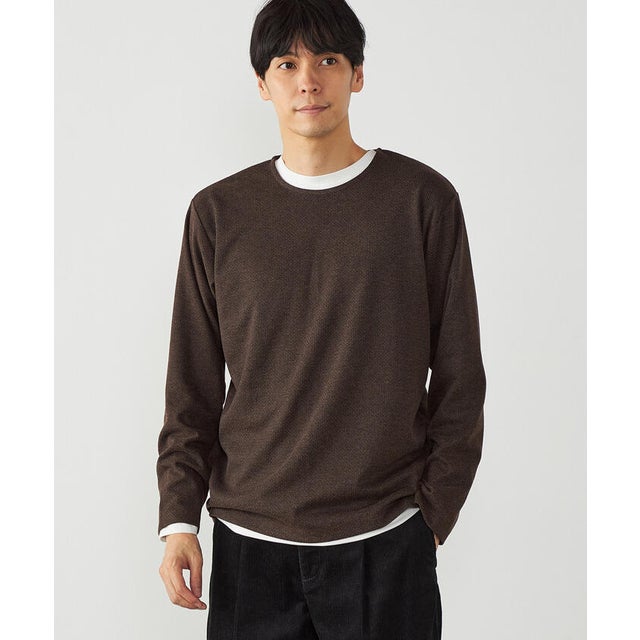 【セットアイテム】レイヤードTシャツ （ブラウン）