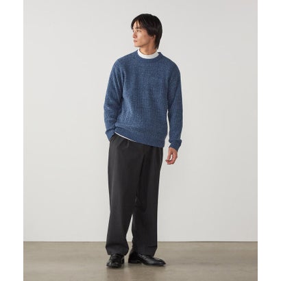 コムサイズム COMME CA ISM ポリエステル レーヨンストレッチ ヘリンボーン ワンタックワイドテーパードパンツ （グレー）｜詳細画像