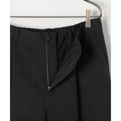 コムサイズム COMME CA ISM ポリエステル レーヨンストレッチ ヘリンボーン ワンタックワイドテーパードパンツ （グレー）｜詳細画像