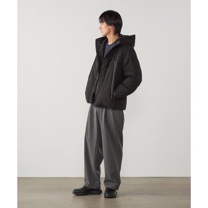 コムサイズム COMME CA ISM ポリエステル レーヨンストレッチ ヘリンボーン ワンタックワイドテーパードパンツ （グレー）｜詳細画像