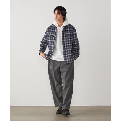 コムサイズム COMME CA ISM ウールライク シャギーチェック CPOシャツブルゾン （ブラック）｜詳細画像
