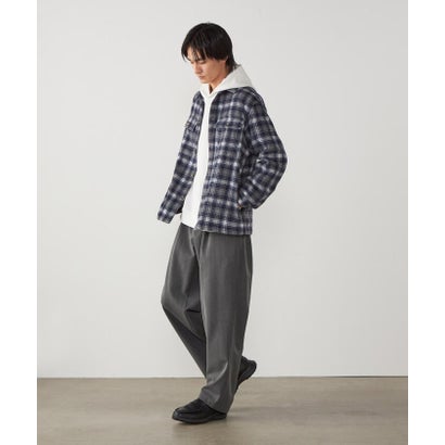 コムサイズム COMME CA ISM ウールライク シャギーチェック CPOシャツブルゾン （ブラック）｜詳細画像