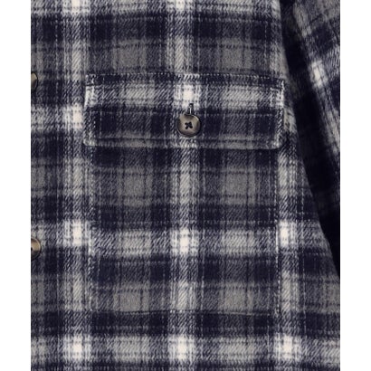 コムサイズム COMME CA ISM ウールライク シャギーチェック CPOシャツブルゾン （ブラック）｜詳細画像