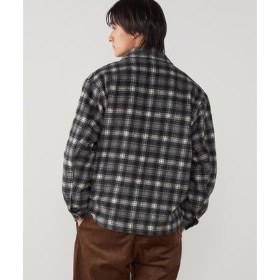 コムサイズム COMME CA ISM ウールライク シャギーチェック CPOシャツブルゾン （ブラック）｜詳細画像