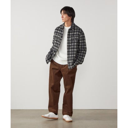 コムサイズム COMME CA ISM ウールライク シャギーチェック CPOシャツブルゾン （ネイビー）｜詳細画像