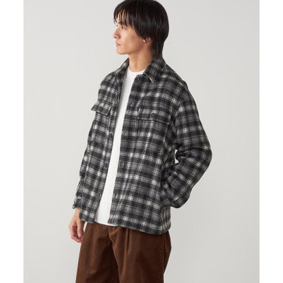 コムサイズム COMME CA ISM ウールライク シャギーチェック CPOシャツブルゾン （ネイビー）｜詳細画像