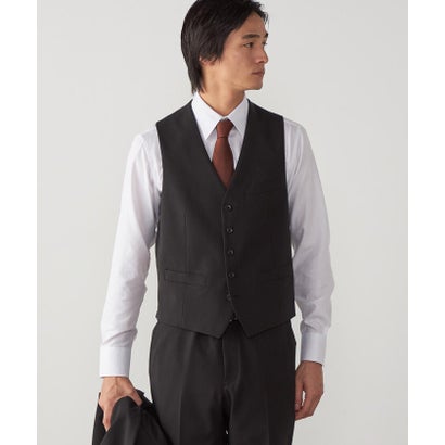 【セットアップ対応】撥水/ストレッチ ポリエステル レーヨンストレッチギャバ ベスト （ブラック）｜詳細画像