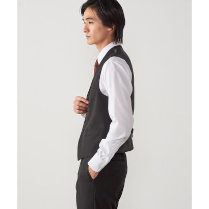 【セットアップ対応】撥水/ストレッチ ポリエステル レーヨンストレッチギャバ ベスト （ブラック）｜詳細画像