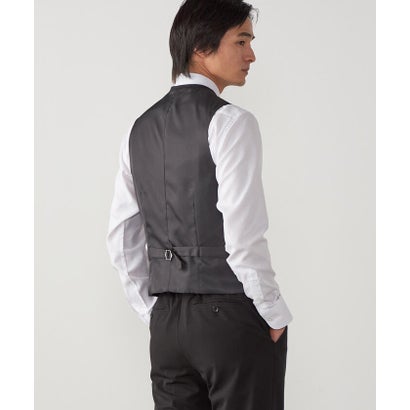 【セットアップ対応】撥水/ストレッチ ポリエステル レーヨンストレッチギャバ ベスト （ブラック）｜詳細画像