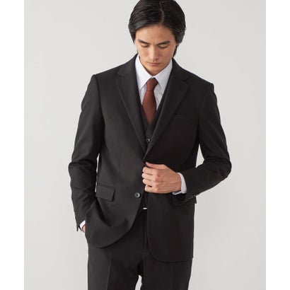 【セットアップ対応】撥水/ストレッチ ポリエステル  レーヨンストレッチギャバ  ジャケット （ブラック）｜詳細画像