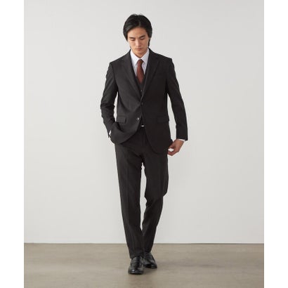 【セットアップ対応】撥水/ストレッチ ポリエステル  レーヨンストレッチギャバ  ジャケット （ブラック）｜詳細画像