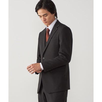 【セットアップ対応】撥水/ストレッチ ポリエステル  レーヨンストレッチギャバ  ジャケット （ブラック）｜詳細画像