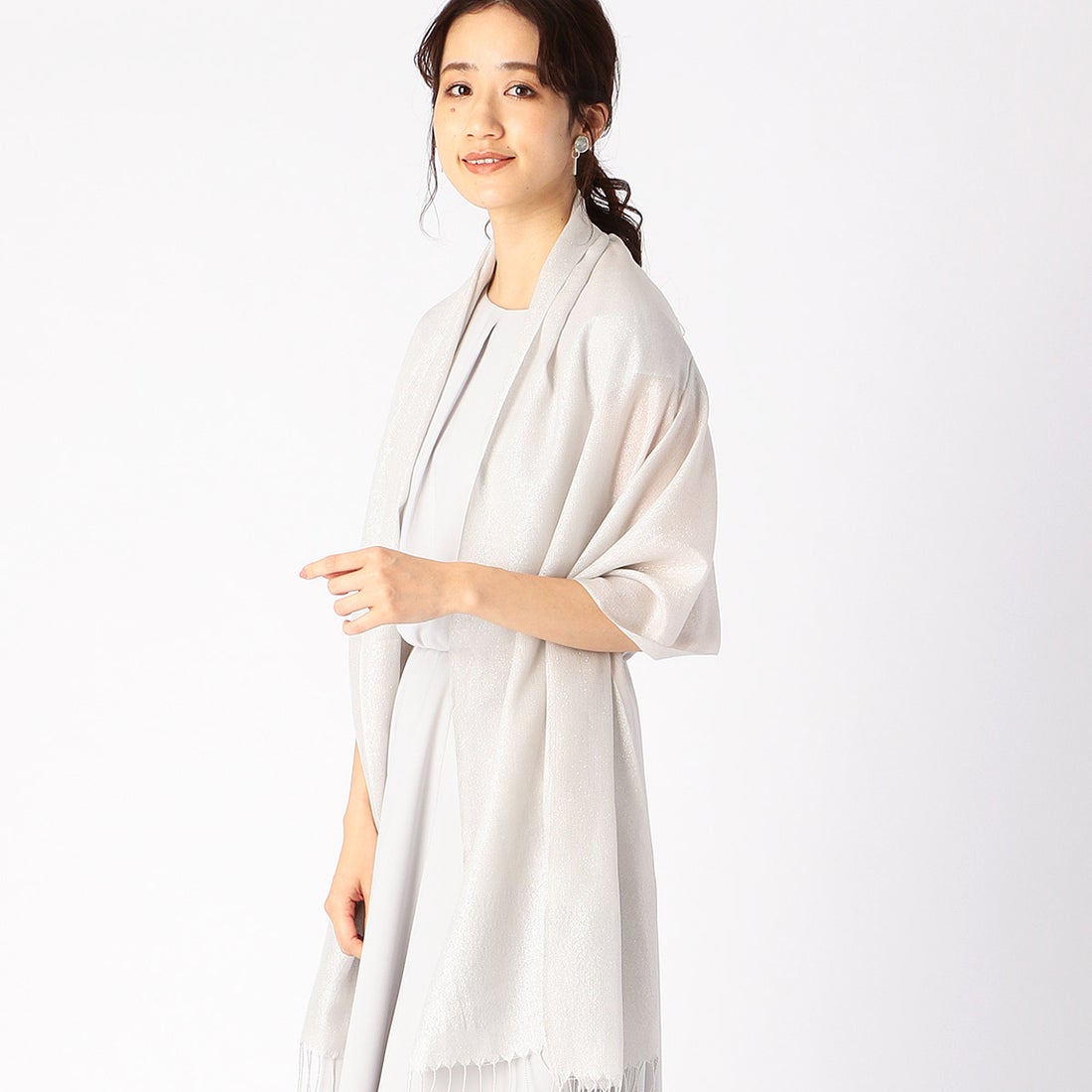 モノコムサ Mono Comme Ca 結婚式 パーティーにも ラメストール ライトグレー ファッション通販 Fashion Walker