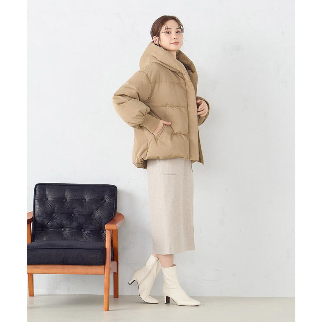 コムサイズム COMME CA ISM リサイクルタフタ 撥水加工 ダウンショート 