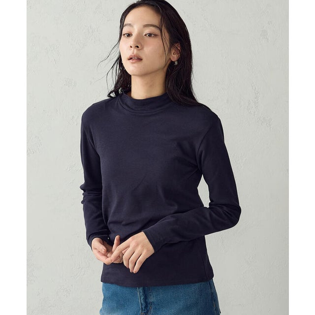 あったか ハイネックTシャツ （ネイビー）