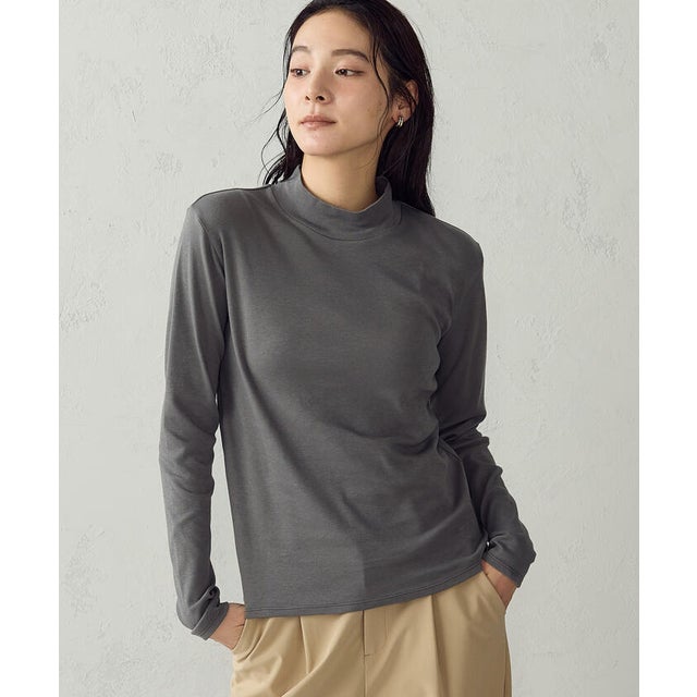 あったか ハイネックTシャツ （グレー）