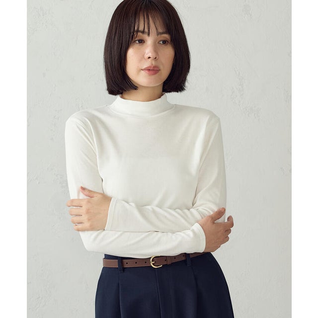 あったか ハイネックTシャツ （ホワイト）