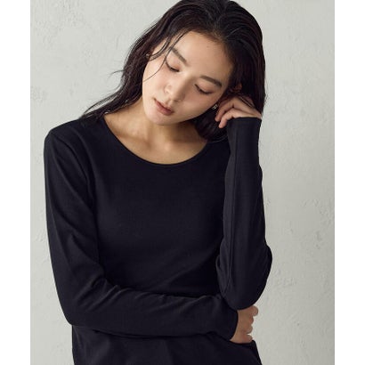 あったか クルーネックTシャツ （ブラック）｜詳細画像