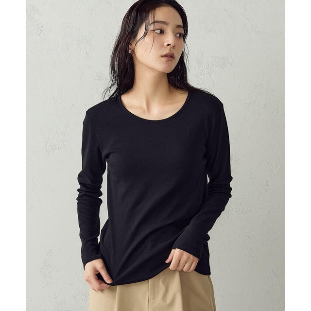 あったか クルーネックTシャツ （ブラック）