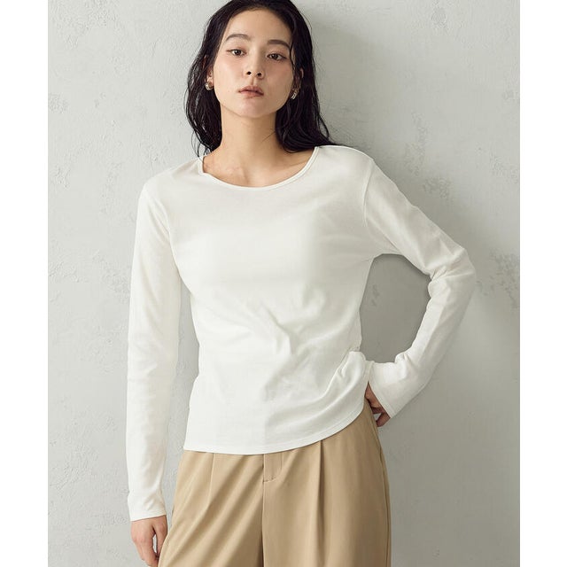 あったか クルーネックTシャツ （ホワイト）