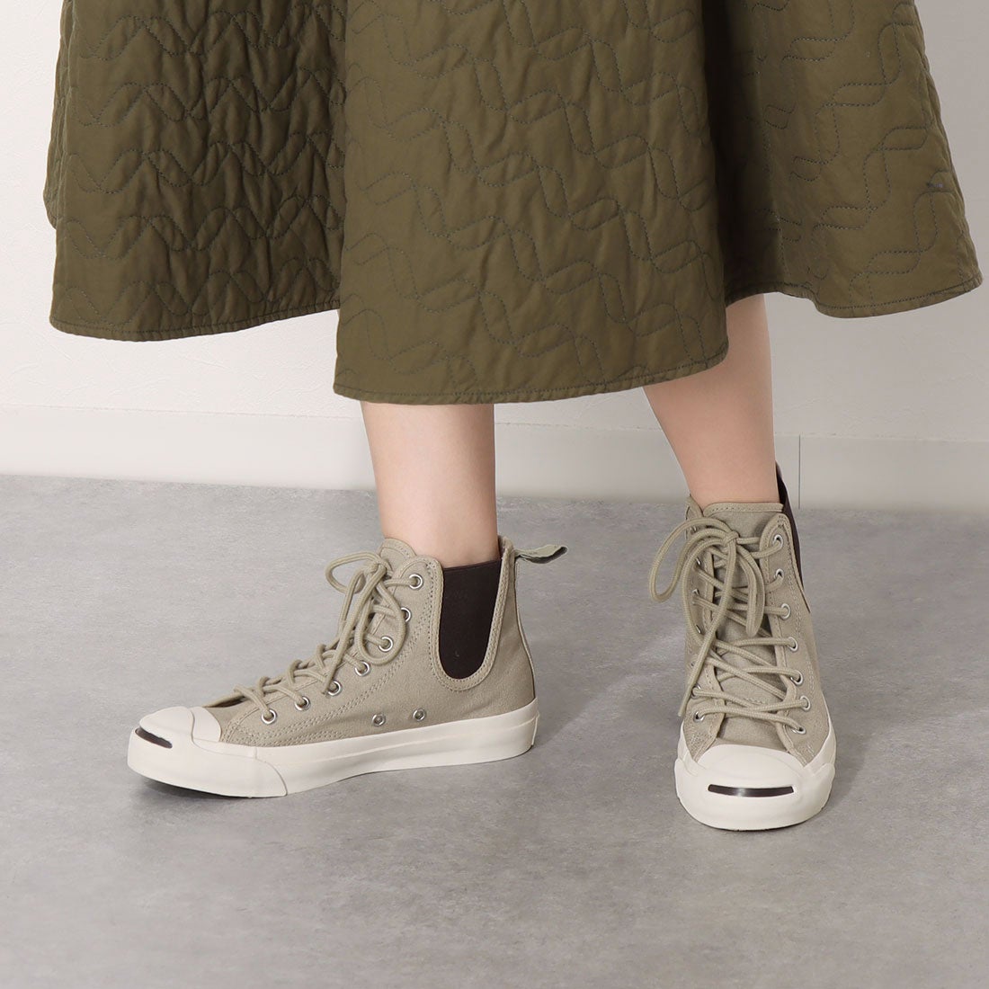 コンバース CONVERSE ジャックパーセル サイドゴア RH HI （ベージュ 