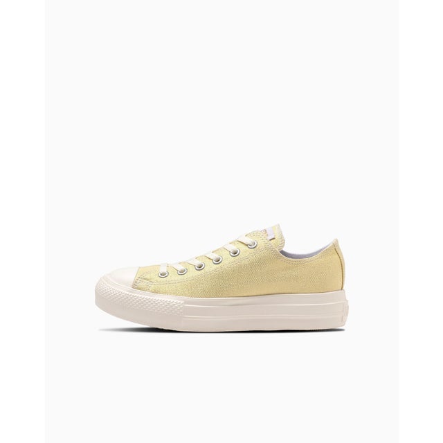 【厚底】ALL STAR LIGHT PLTS SHINYCANVAS OX / オールスター ライト PLTS シャイニーキャンバス OX （ゴールド）