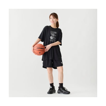 コンバース CONVERSE バスケット プリント T シャツ  CB261360 （1911 ブラック×ホワイト）｜詳細画像