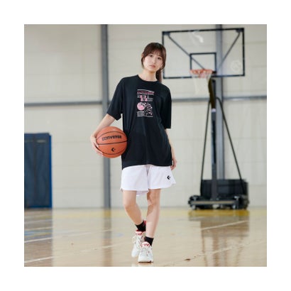 コンバース CONVERSE バスケット プリント T シャツ  CB261360 （1911 ブラック×ホワイト）｜詳細画像