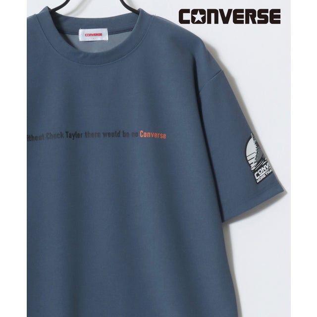 【CONVERSE/コンバース】接触冷感 UVカット 吸水速乾 耐塩素 アムンゼン ロゴ オールスター フロント/バックプリント 半袖Tシャツ メンズ レディース ユニセックス トップス カットソー 春夏 梨地 グラフィックT