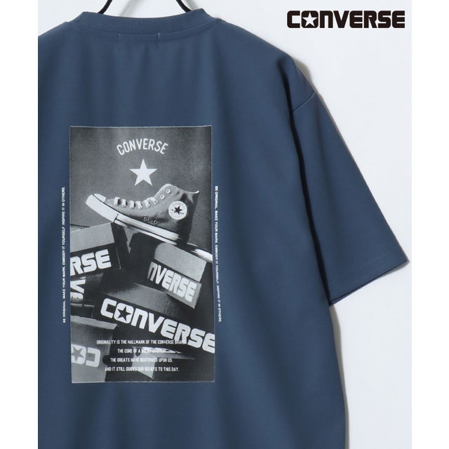 【CONVERSE/コンバース】接触冷感 UVカット 吸水速乾 耐塩素 アムンゼン ロゴ オールスター フロント/バックプリント 半袖Tシャツ メンズ レディース ユニセックス トップス カットソー 春夏 梨地 グラフィックT