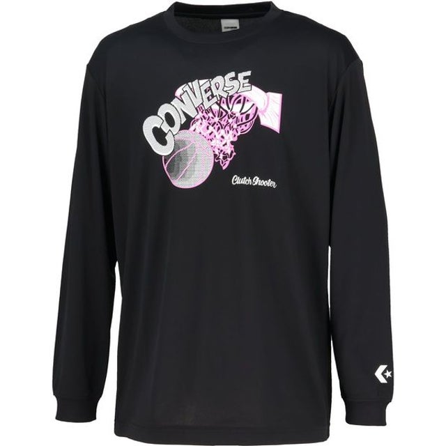 5F プリントロングスリーブシャツ(PRINT LONG SLEEVE SHIRT) （ブラック/ホワイト）